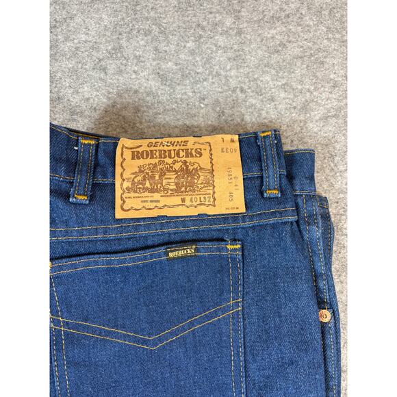 VINTAGE Sears Roebucks Jeans Mens 40x32 Blue Denim Straight Leg 80s Streetwear - Picture 6 of 8